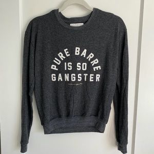 Spiritual Gangster Pure Barre Is Gangsta gray sweater